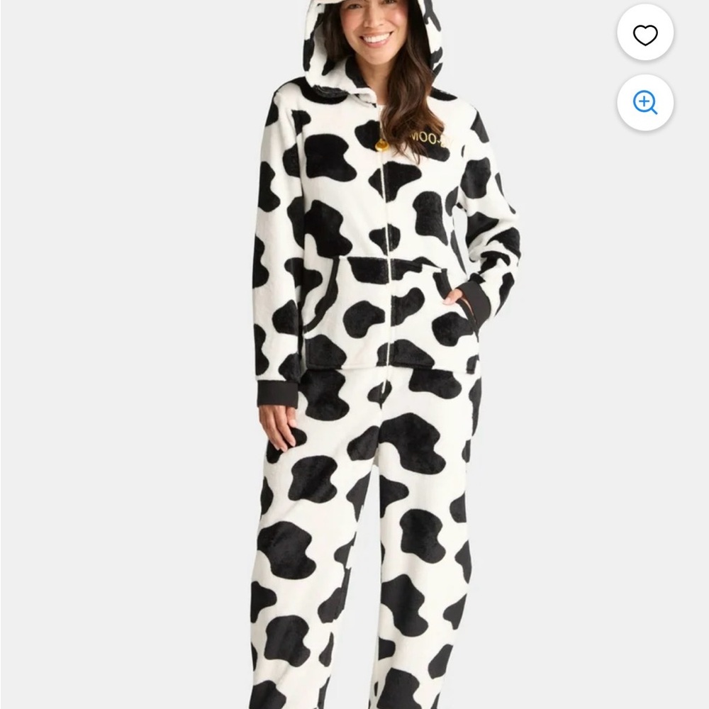 Cow Print Onesie Pajamas— Adult XXL